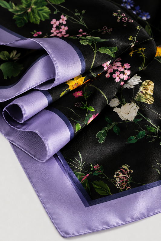 TWILIGHT FLORAL SILK SCARF