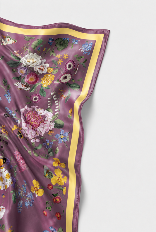 LAVENDER BLOOM SILK SCARF