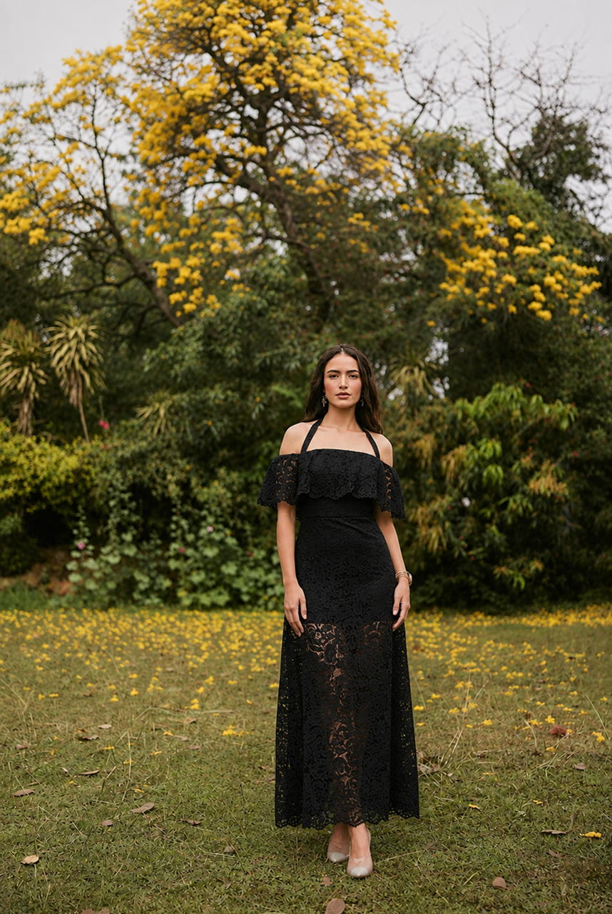ILIANA BLACK LACE DRESS