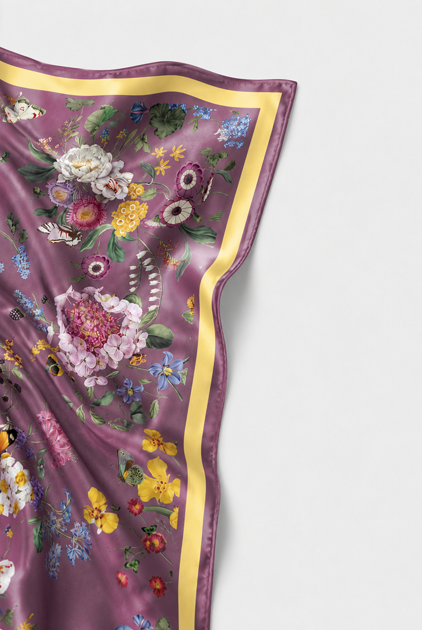 LAVENDER BLOOM SILK SCARF