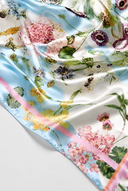 BOTANICAL BLOOM SILK SCARF